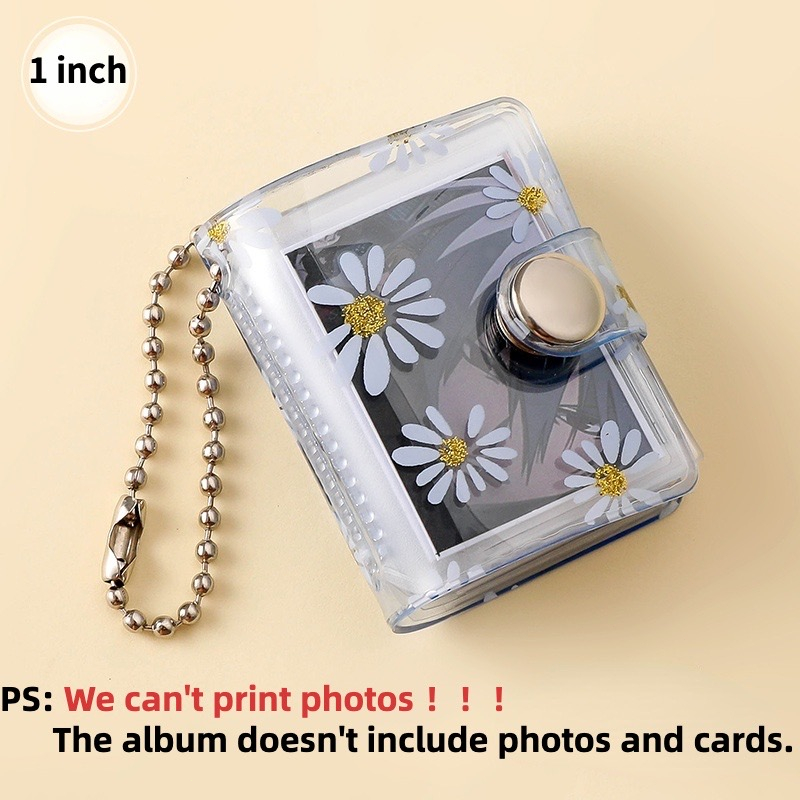 COD✨1/2 Inch Photo Album Mini 16/20 Pockets Keyring Lucu Transparent Foto Binder Kecil Card Holder Keychain Gantungan Kunci Jelly Portable Warna Warni -Yinmer