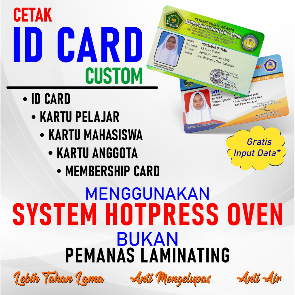 

Kartu Pelajar Kartu Siswa Kartu Mahasiswa ID Card Member Card Kartu Member Kartu Anggota IDCard