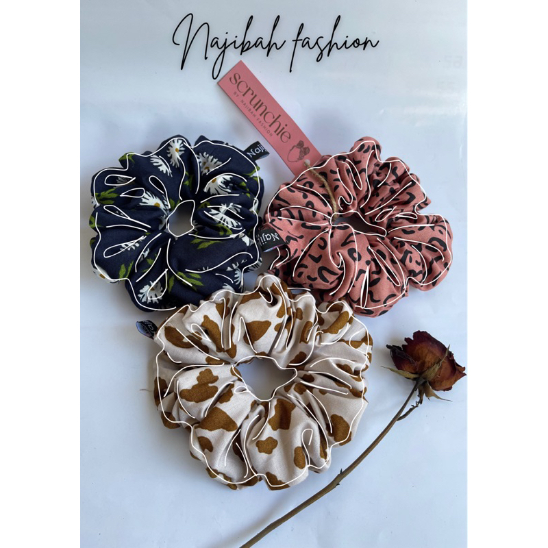 [FREE POUCH] Scrunchie rayon ❤️ ikat rambut korea