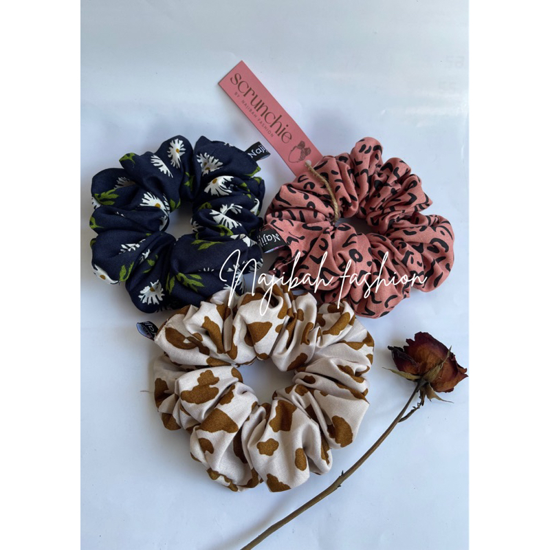 [FREE POUCH] Scrunchie rayon ❤️ ikat rambut korea