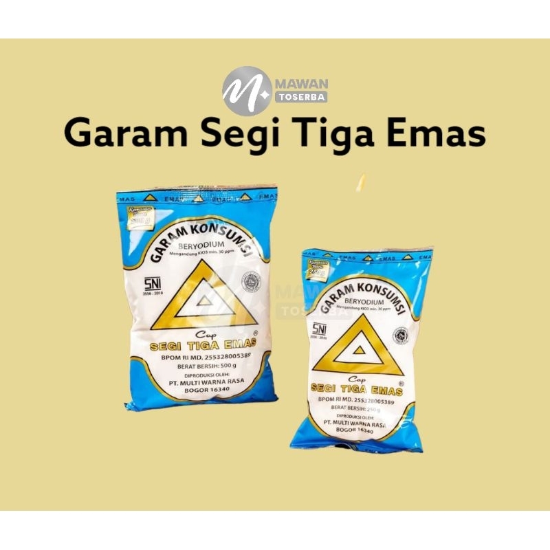 

Garam Dapur Garam Halus Garam Yodium Cap Segi Tiga Emas 500 Gram