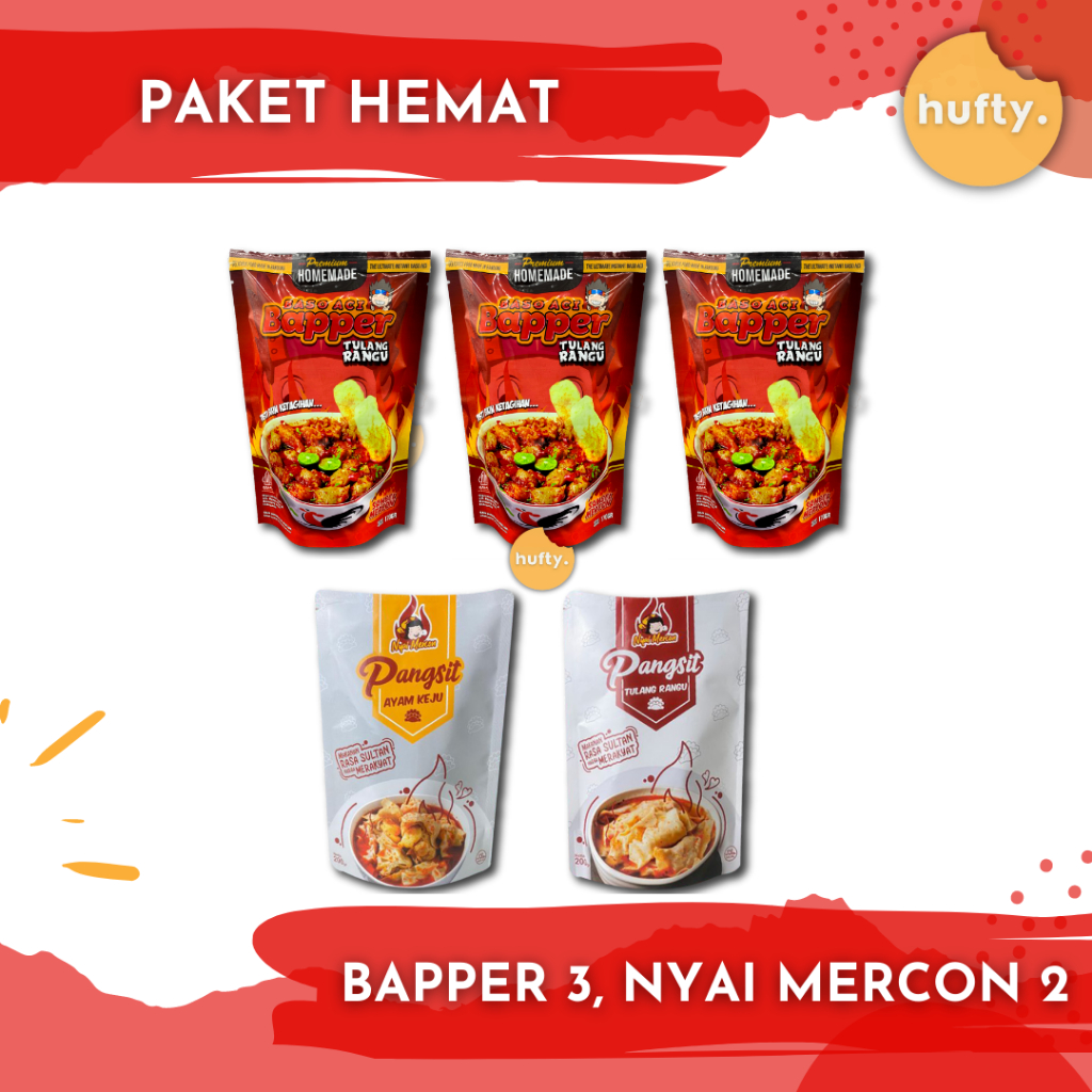 

PAKET HEMAT BAPPER 3 & NYAI MERCON 2 HUFTY SNACK
