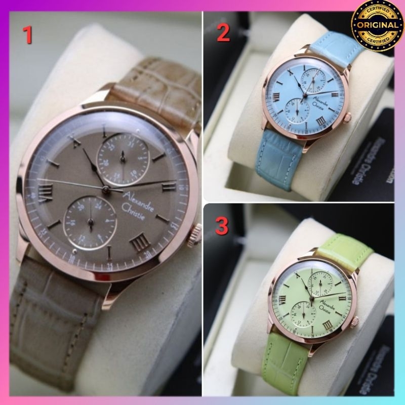 ORIGINAL GARANSI RESMI JAM TANGAN WANITA ALEXANDRE CHRISTIE AC 2943 / AC2943 KULIT DISKON