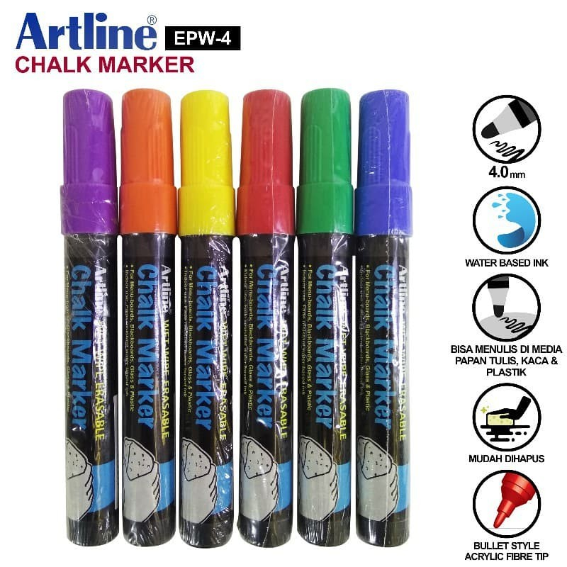 

Spidol Warna Artline EPW-4 Chalk Marker