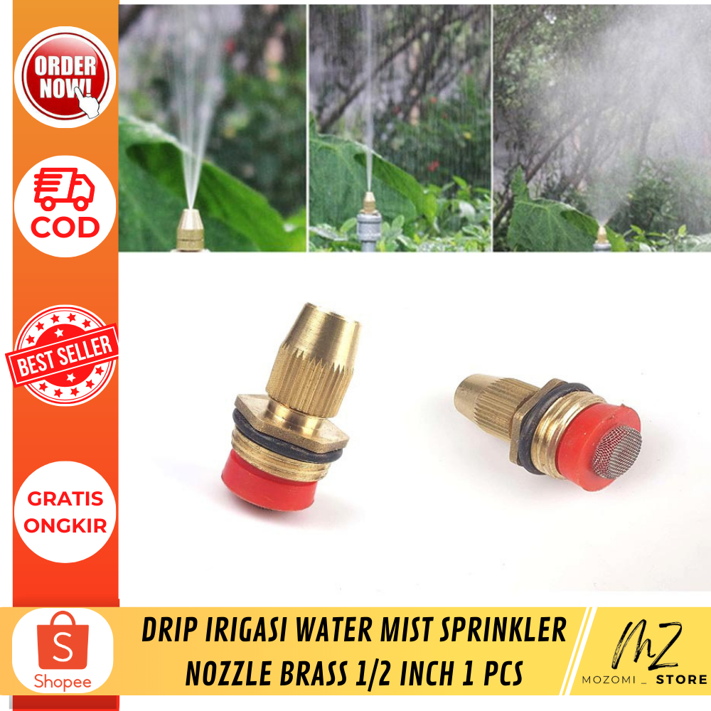 Drip Irigasi Water Mist Sprinkler Nozzle Brass 1/2 Inch 1 PCS Konektor Sprinkler Air Benang Dapat Di