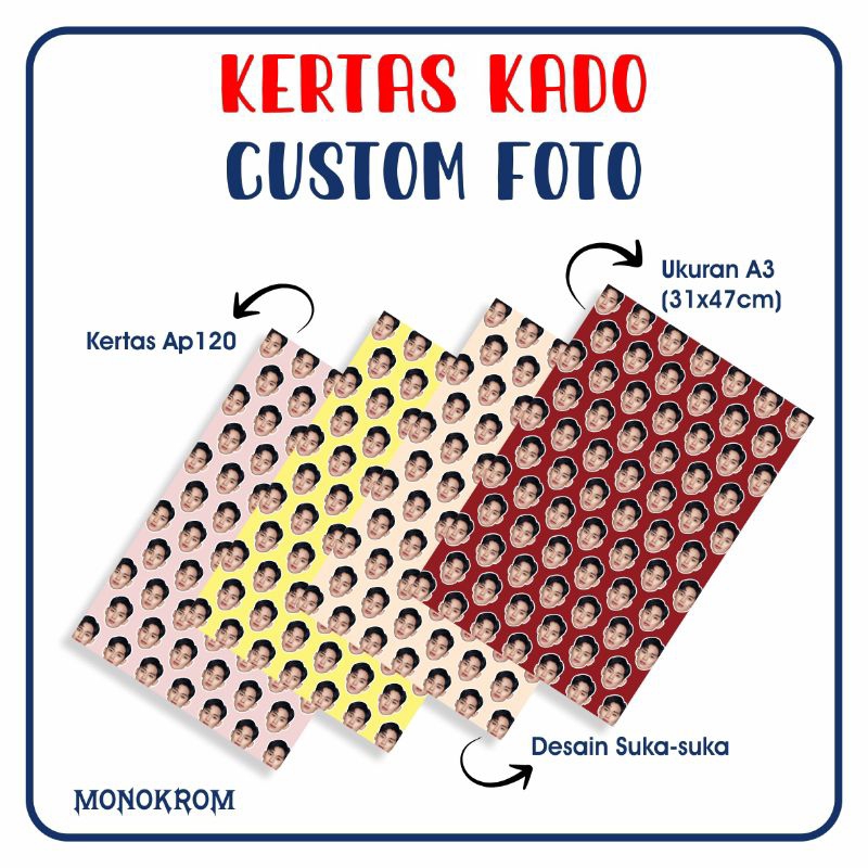 

KERTAS KADO CUSTOM FOTO/ KERTAS KADO CUSTOM/ KERTAS WRAPPING