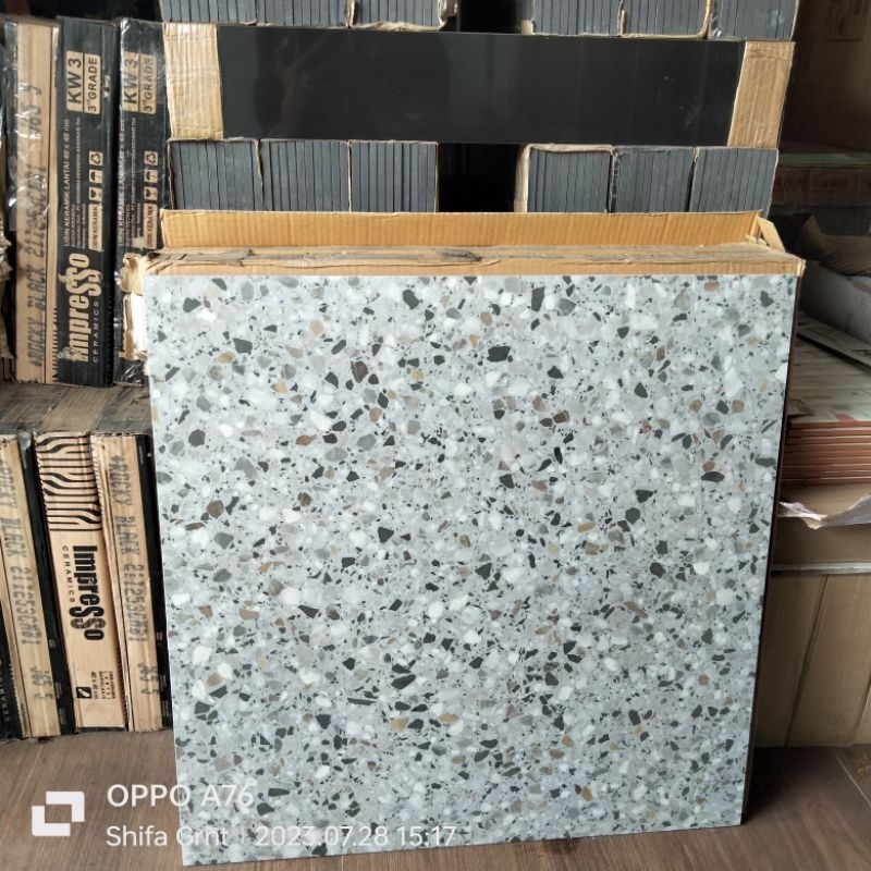 Granit lantai 60x60.Terazzo venice Grey/infinity