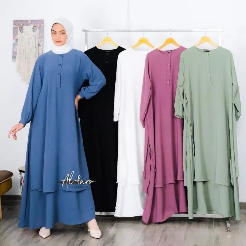 Gamis malay crinkle Mecca dress