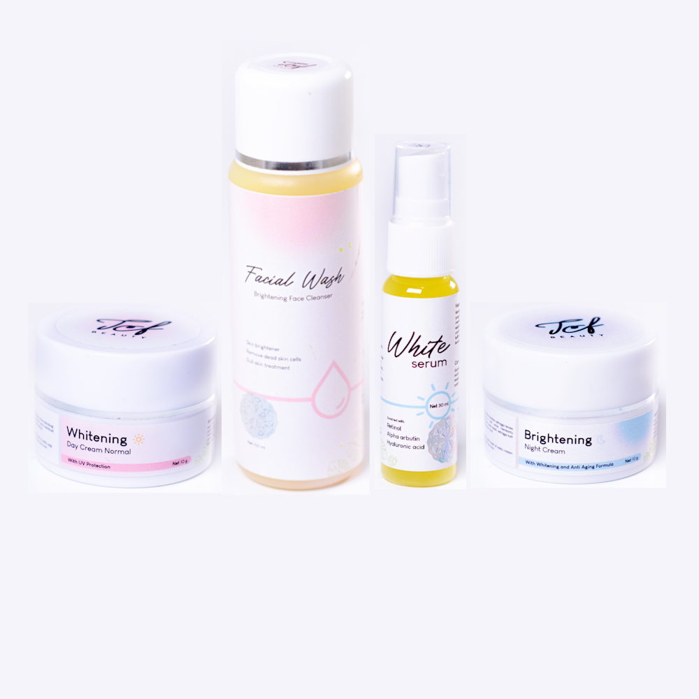 TCF BEAUTY Paket Whitening dan Acne 4in1 / Facial Wash / Serum / Day Cream Normal /Night Cream