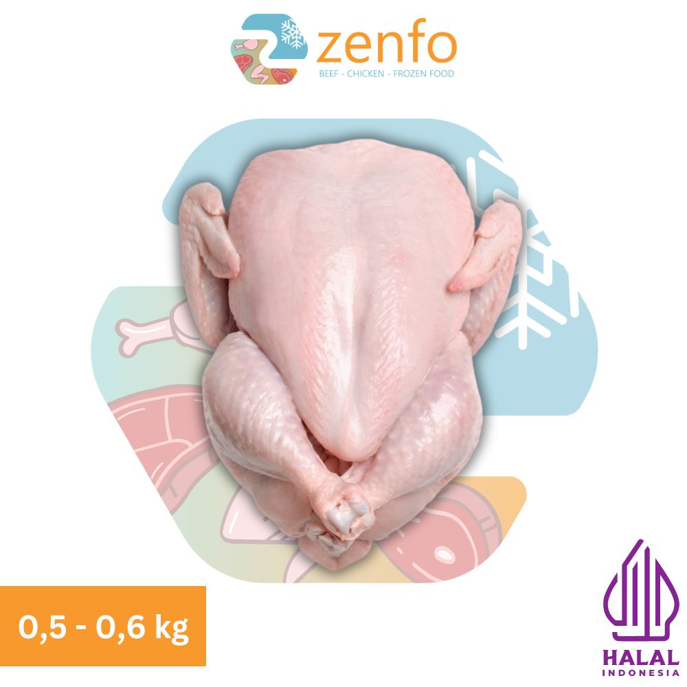 Ayam Potong Utuh / Ayam Karkas Frozen 0,5 - 0,6 kg