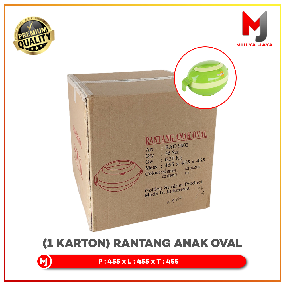 Golden Sunkist (1 Karton) Rantang Makan Anak Oval Susun Plastik RAO 9002 Mulya Jaya