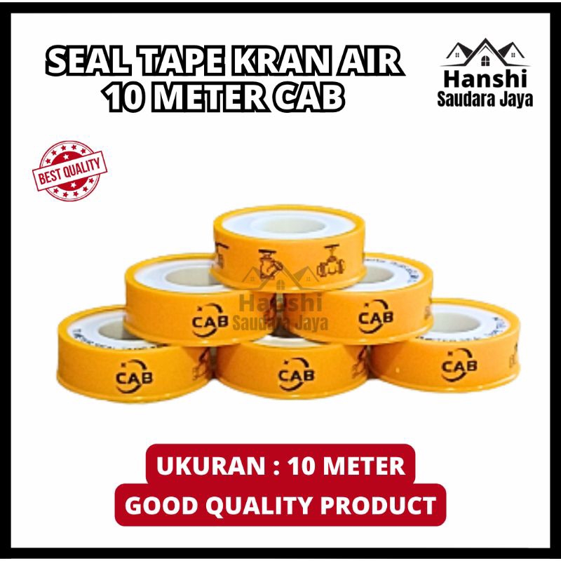 [Isi 5 Pcs] Sealtape CAB / Seal Tape / Isolasi Kran Pipa Ukuran 12mm x 10m