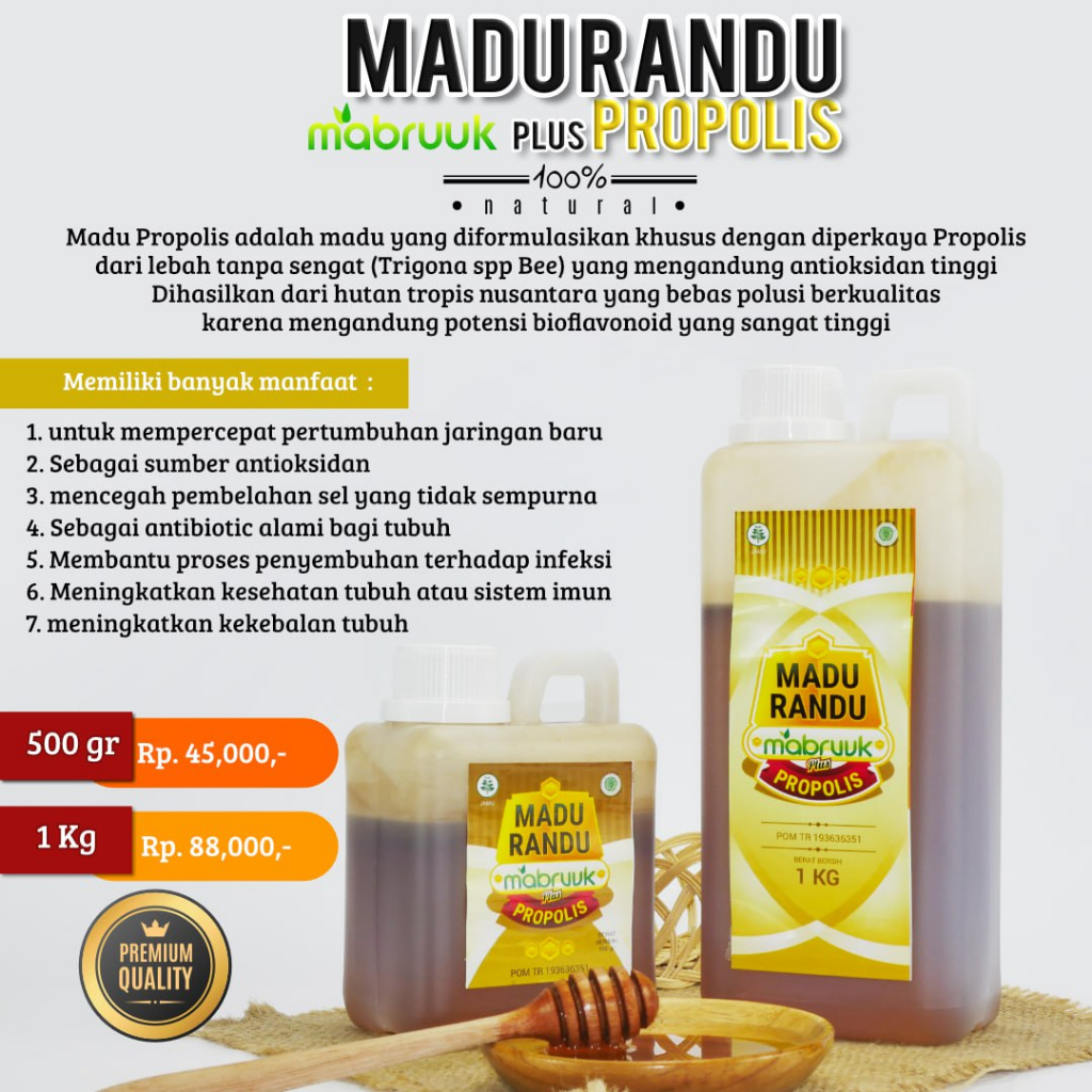 

Madu Randu Mabruuk Plus Propolis 500 Gram : Menjaga Kesehatan, DLL