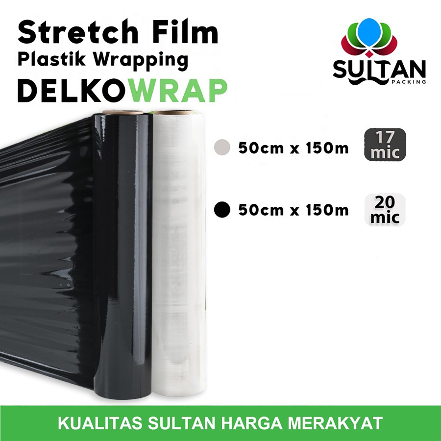Stretch Film 50cm x 300m Plastik Wrapping Delko Wrap