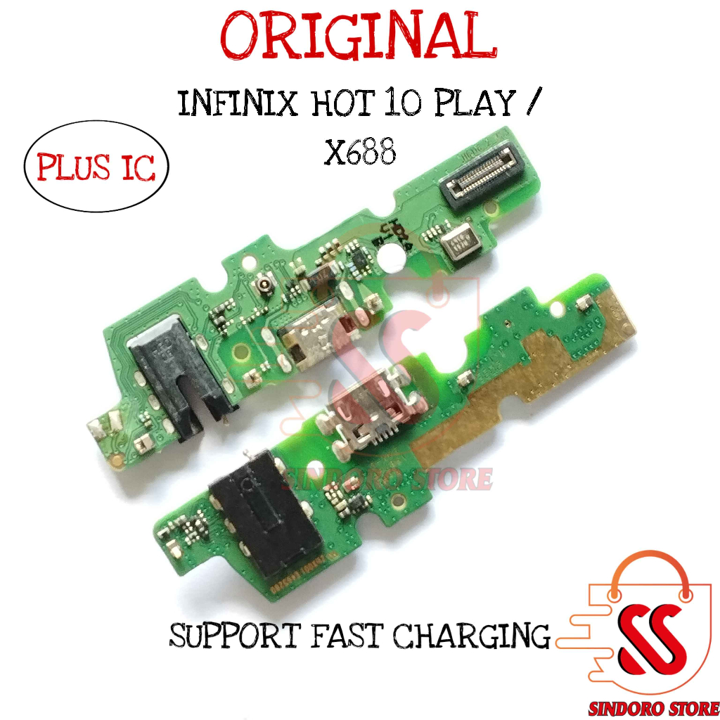 Konektor Charger Infinix Hot 10 Play X688 USB Papan Cas Ori Copotan Mic Pcb Board