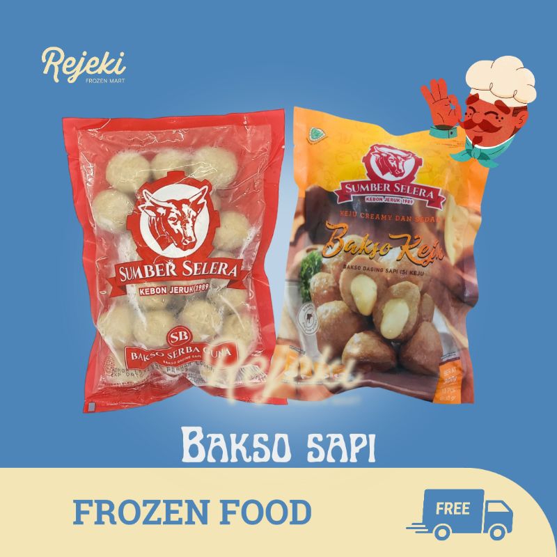 Sumber Selera Bakso Daging Sapi Serba Guna / Polos / Bakso Keju(Bakso Kebon Jeruk) - Rejeki Frozen Mart