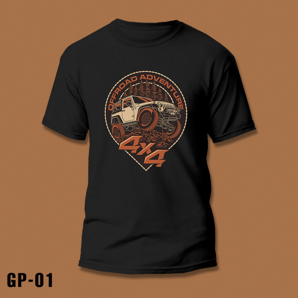 GP 4x4 OFFROAD T-shirt Kaos Jeep OFFROAD ADVANTURE