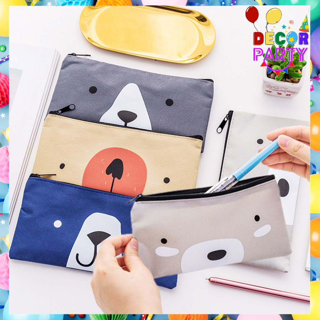 

DP kotak Pensil Kain Kanvas Karakter Bear Lucu Tempat Pensil Serbaguna Motif Doggy Dompet Pensil Canvas Gambar Hewan Tempat Penyimpanan Alat Tulis