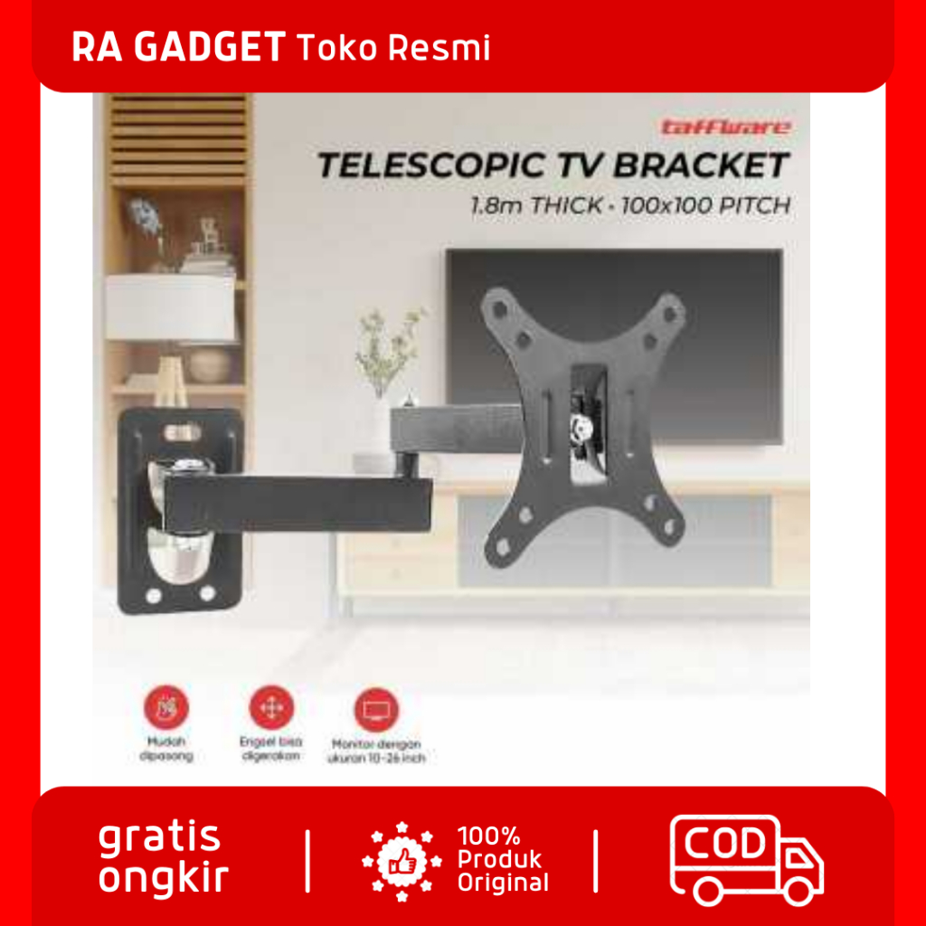 Telescopic TV Bracket 1.8m Thick 100x100 Pitch 10-26 Inch TV / Braket Bracket Penyangga Tv Televisi 