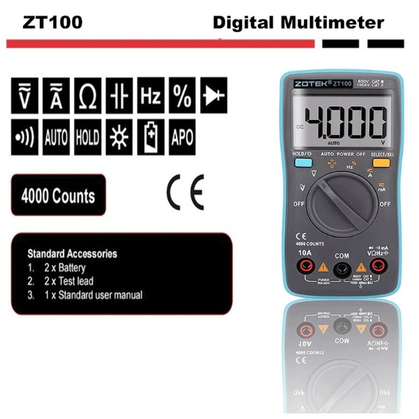 Avometer multimeter multitester digital ZOTEK ZT100