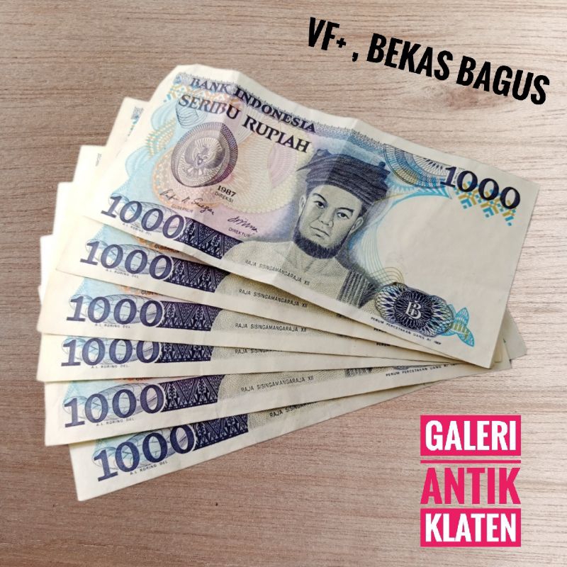 Bekas Bagus Asli 1.000 Rupiah Sisingamangaraja Tahun 1987 Rp 1000 Uang Kertas Kuno Duit Lama Indonesia Original