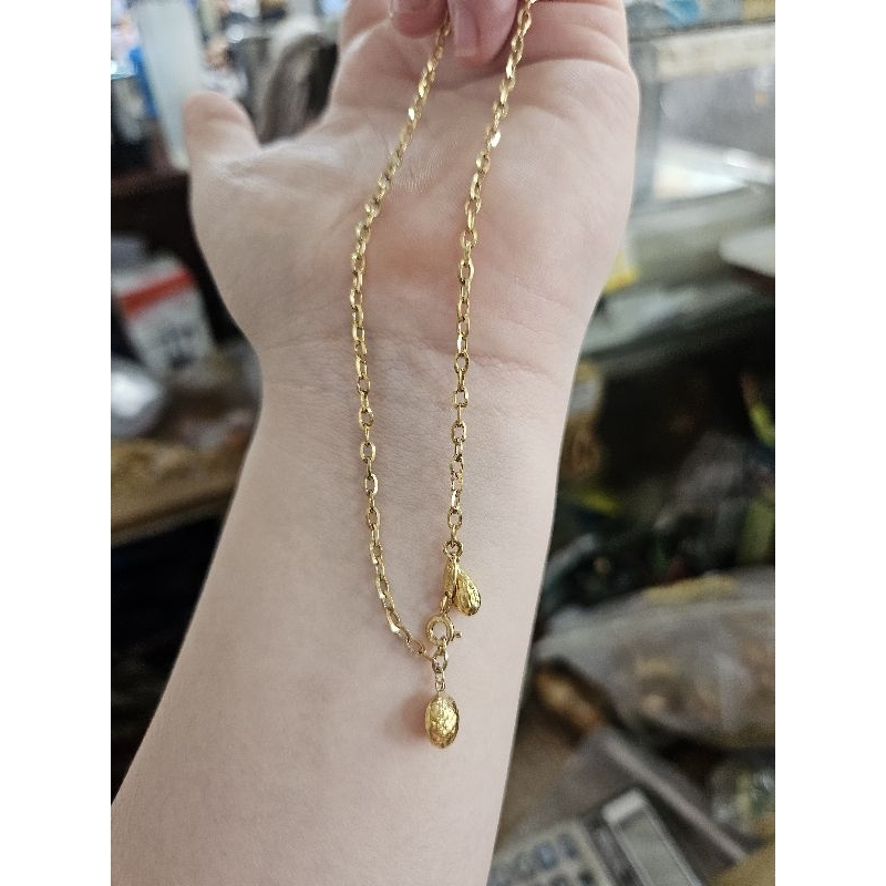 gelang kaki syahnaz nori lebar kolong besar paperclip emas asli 375 murah