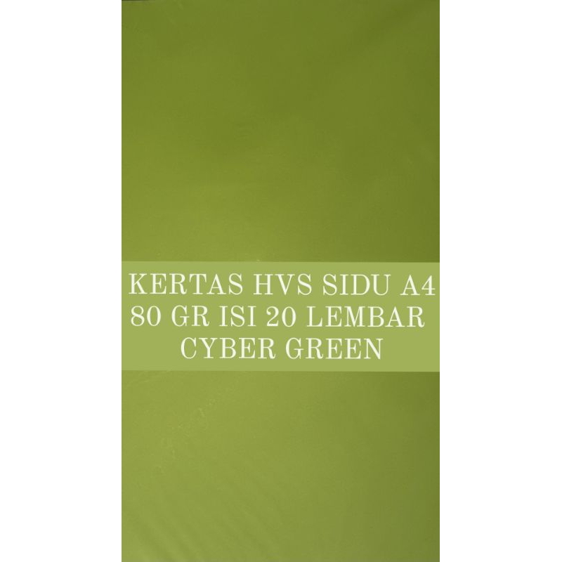 

Kertas HVS SIDU A4 80 GR ISI 20 LEMBAR WARNA CYBER GREEN