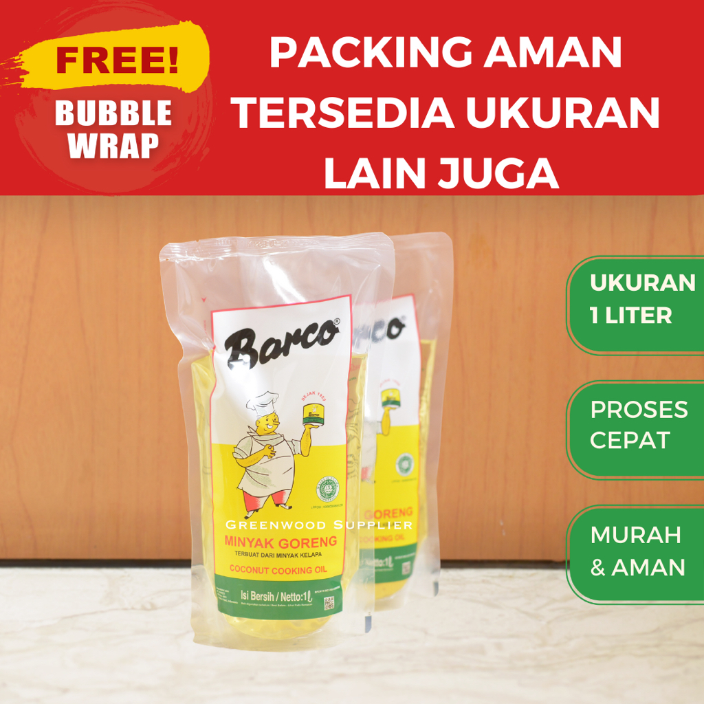 

[KARTON] Barco Minyak Goreng Kelapa / Coconut Oil - 1 Liter [SAMEDAY]