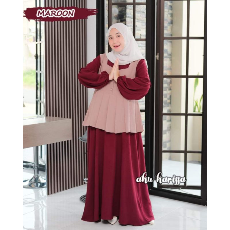 RAFIQAH SET ROMPI ORI AKU KARISSA / GAMIS SET ROMPI / MUSLIMAH GAMIS KEKINIAN