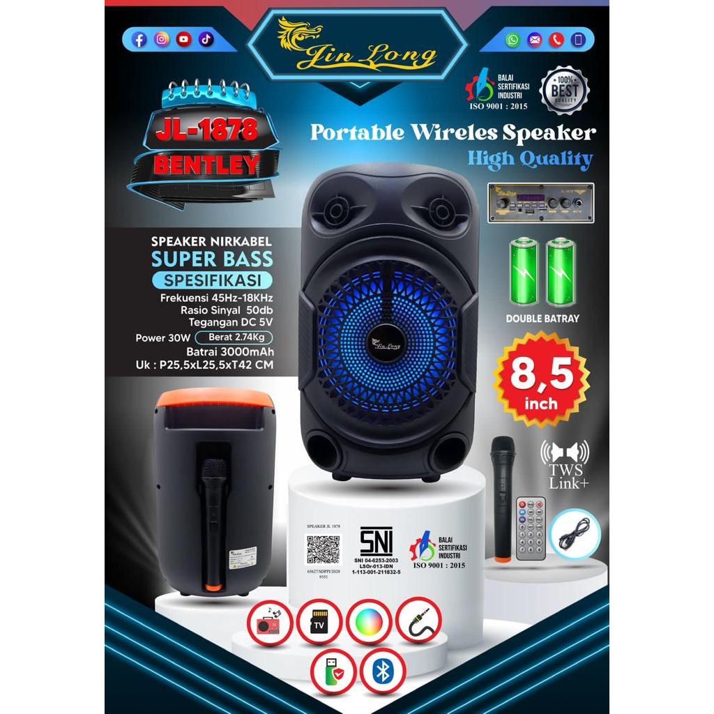 SPEAKER BLUETOOTH JL 1878 BENZ / BONUS MIC