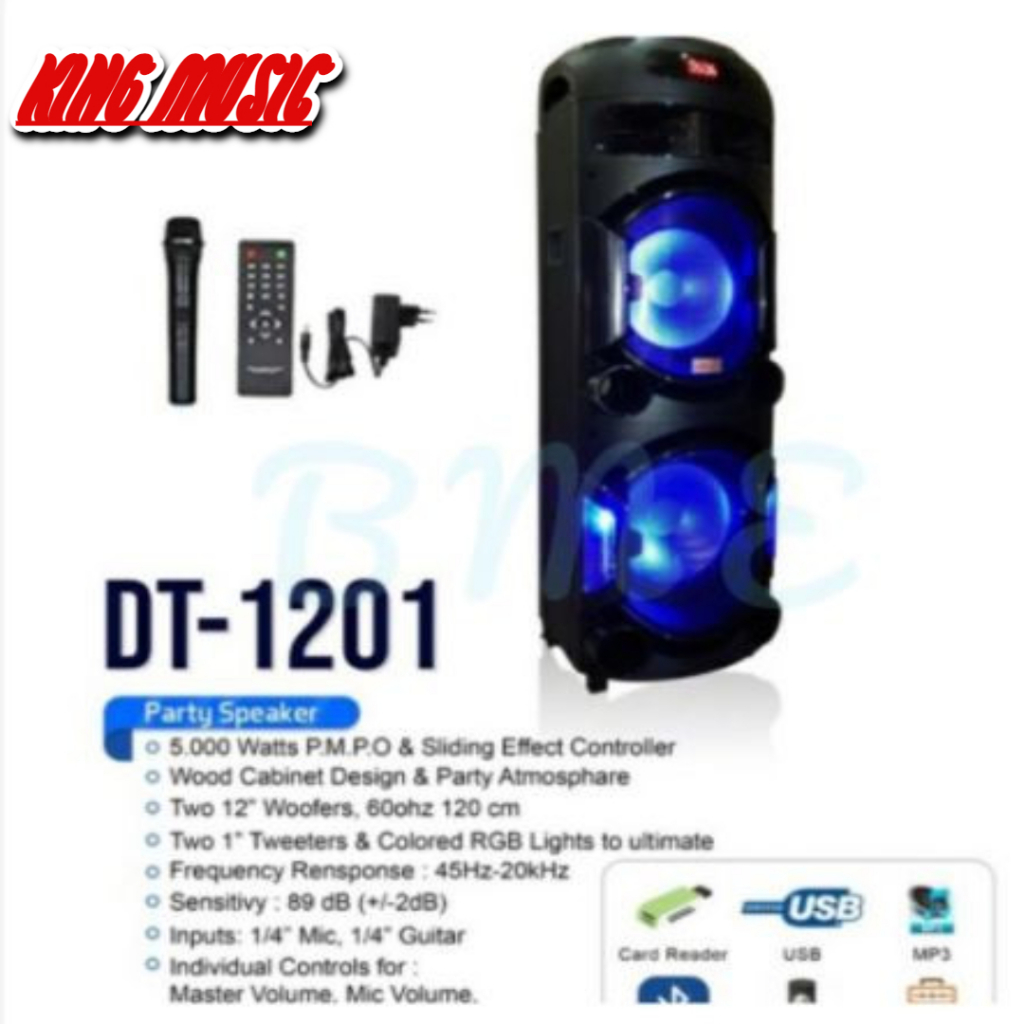 Speaker Portable DAT DT 1201 2 x 12 INCH.