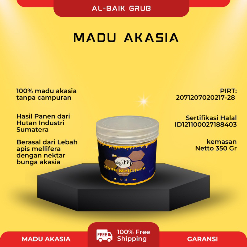 

Madu Akasia Mellifera 350gram Madu Asli 100% Madu Sumatera