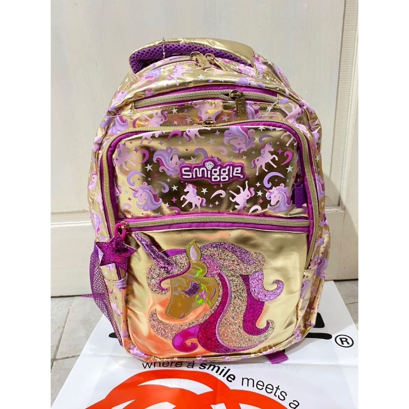 Smiggle Unicorn Gold Classic Backpack Tas Smiggle SD
