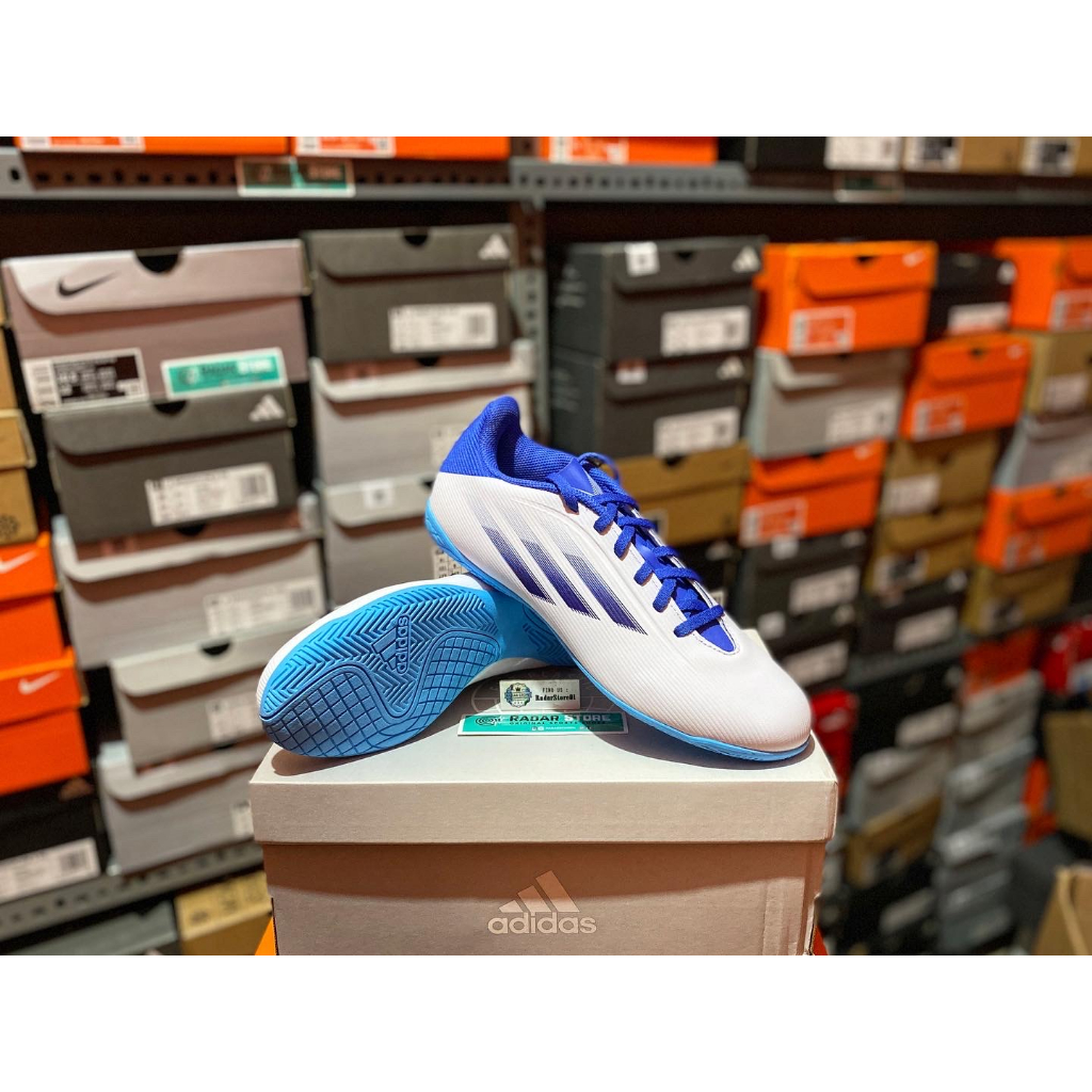 Sepatu Futsal Adidas X SpeedFlow.4 IN White Blue GW7525 Original BNIB