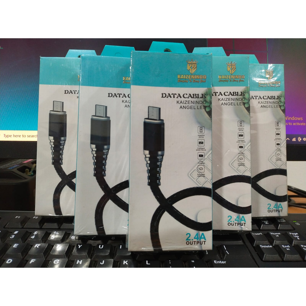 Kabel Data Kaizenindo  Angel LED Output 2.4A USB Micro Warna Kabel KZ Fast Charging