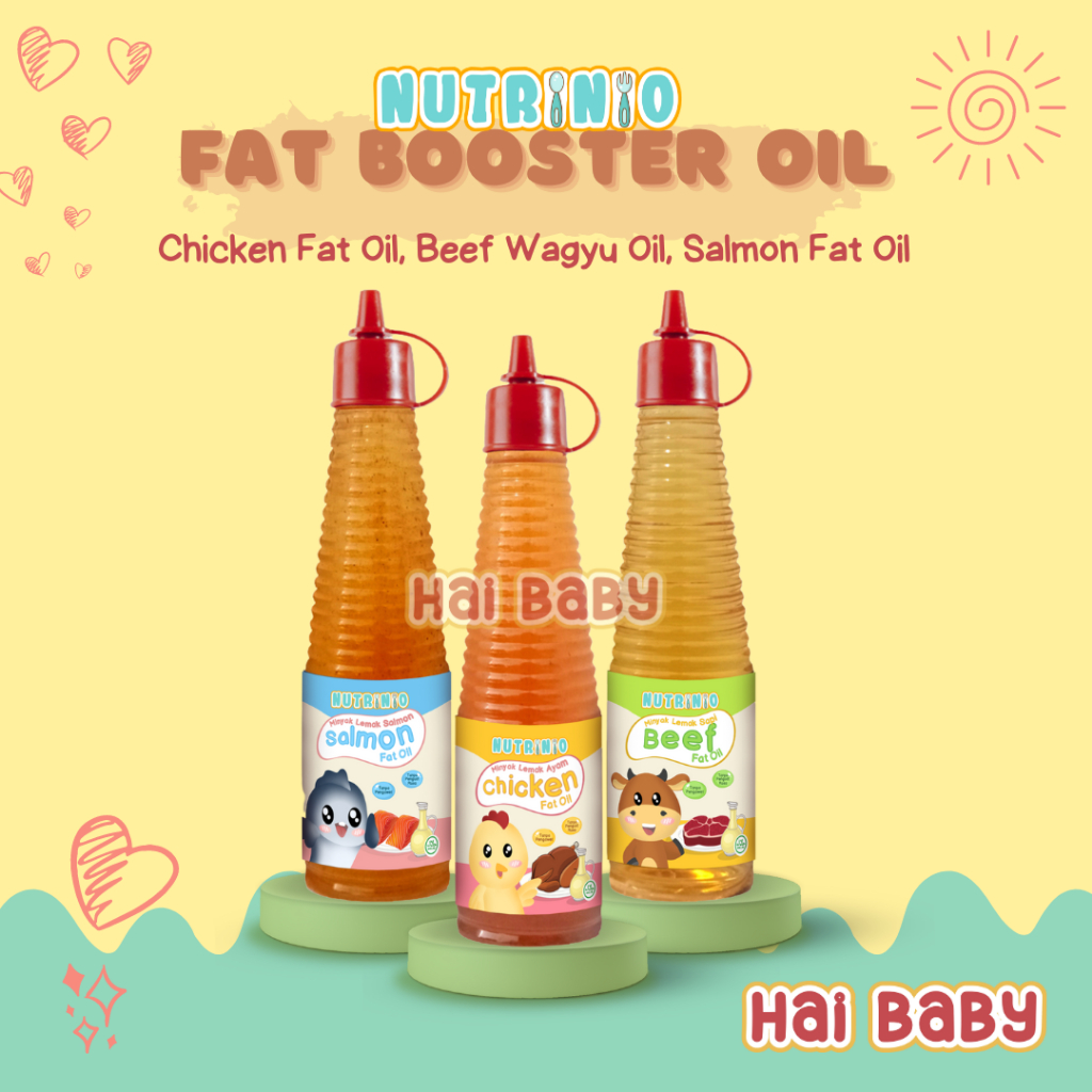 

Chicken Fat Oil / Beef Fat Oil / Salmon Fat Oil / Nutrinio Minyak Lemak Tambahan MPASI 135 ml
