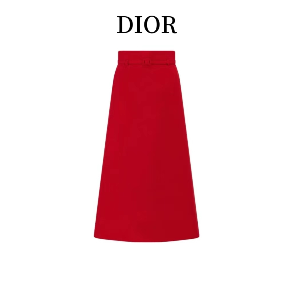 Dior Spring/Summer New High Waist Half Skirt Women's Style Celebrity Micro La Mid length Skirt A-lin