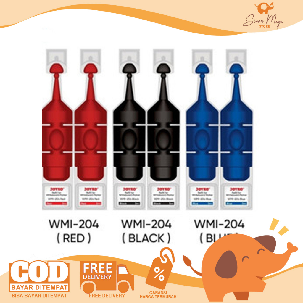 

Joyko Refill Whiteboard Marker WMI-204 SET isi 6 pcs / Tinta Spidol Bisa Dihapus