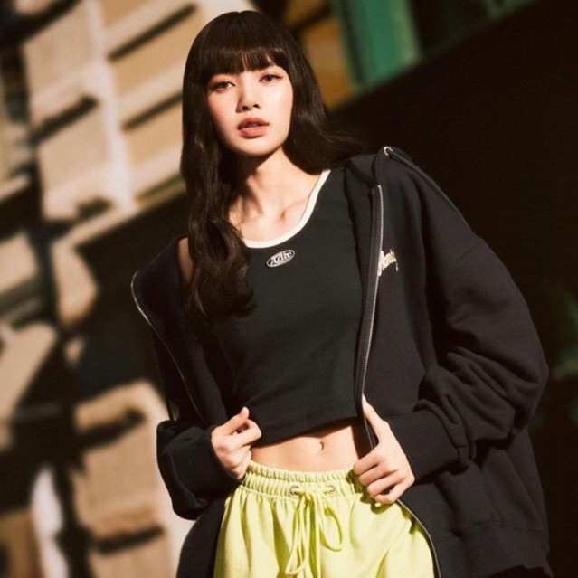 ADLV Blackpink LISA Circle Wappen Crop Tank Navy Acmé de La Vie Original Korea