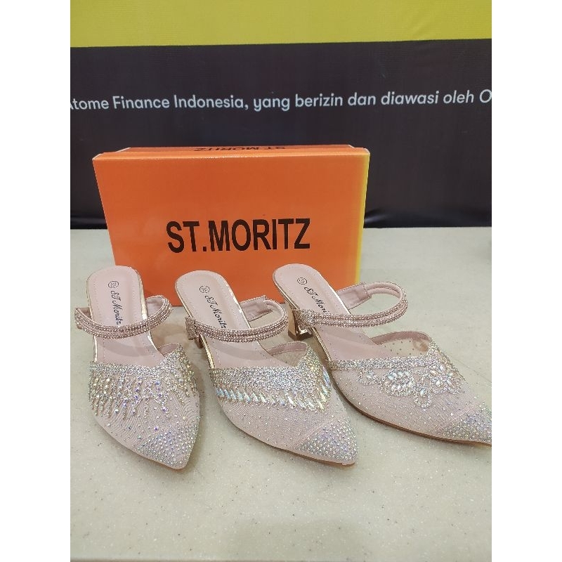 sepatu slop pesta hak 5cm St. moritz