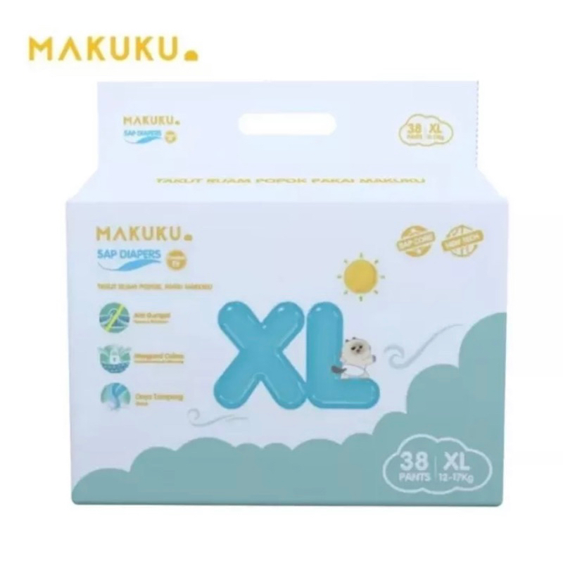 MAKUKU SAP Diapers Comfort Fit | XL 38 Celana | Pampers Bayi