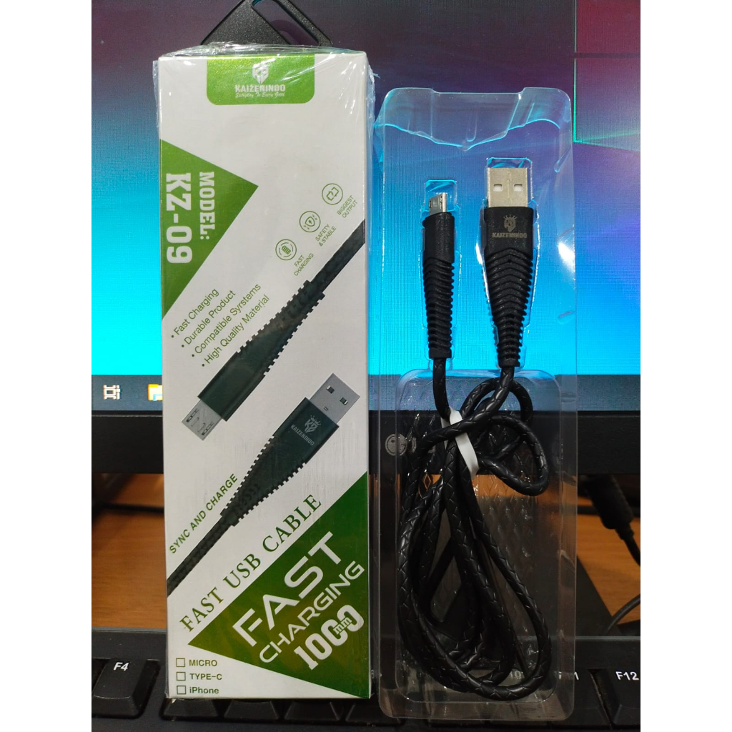 Kabel Data Kaizenindo Model KZ-09 Fast USB Cable Tipe Micro Kabel Data KZ 2.4A