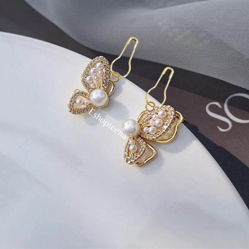 A24 anting hijab kupu kupu mata gold_anting jilbab