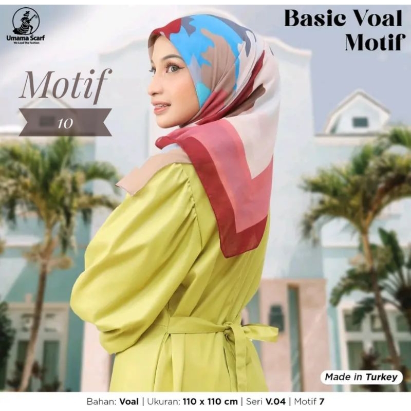 BerMus - Hijab Segi empat voal motif 10 Made in Turkey / Umama scarf