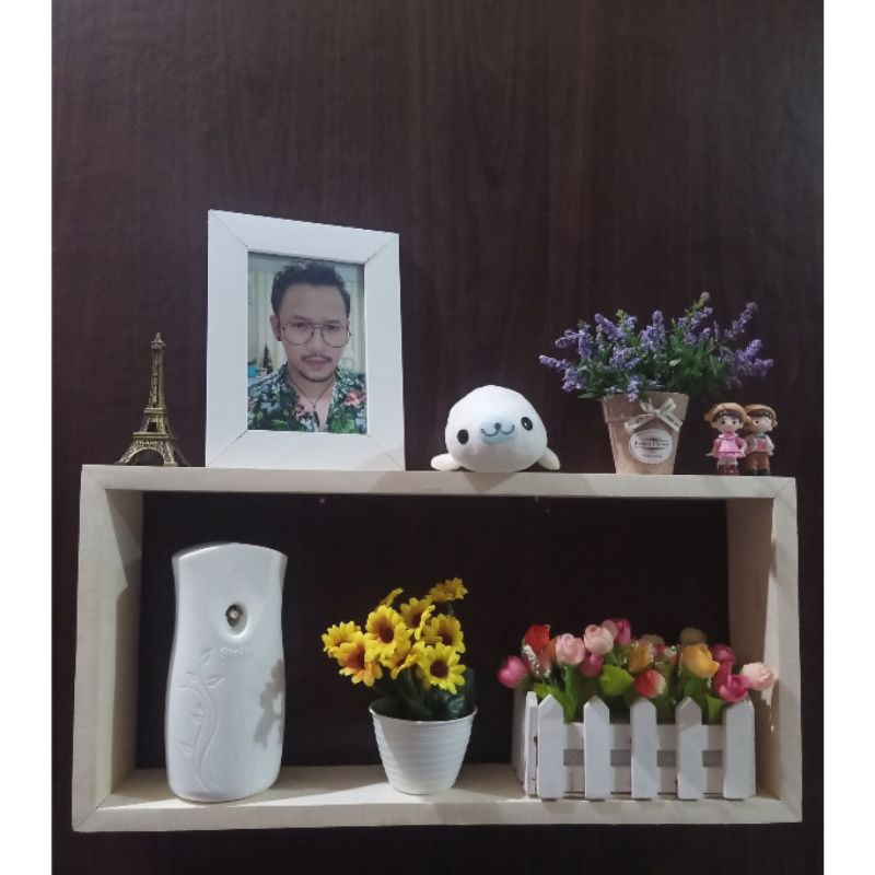 KOTAK DINDING PENYIMPANAN AESTHETIC | RAK DINDING KOTAK | RAK HIAS | RAK MAKEUP  | RAK MINIMALIS KAY