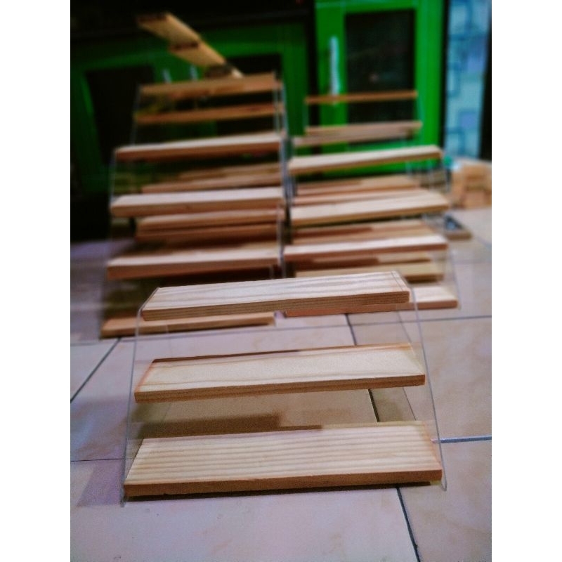 FnLe Rak Makeup Skincare Parfum Multifungsi rak display Akrilik susun 3 Rak Kosmetik Organizer