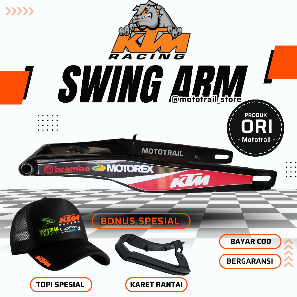 ZVM Swing arm crf klx dtracker 150 scarlet racing mxseries / sasis crf 150 / lengan ayun crf 150 / g