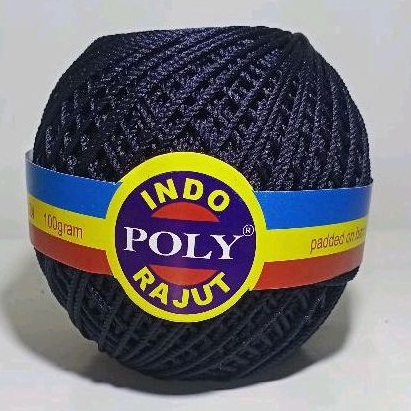 Benang Rajut Poly Indo / Indo Poly / Polyindo Warna Hitam