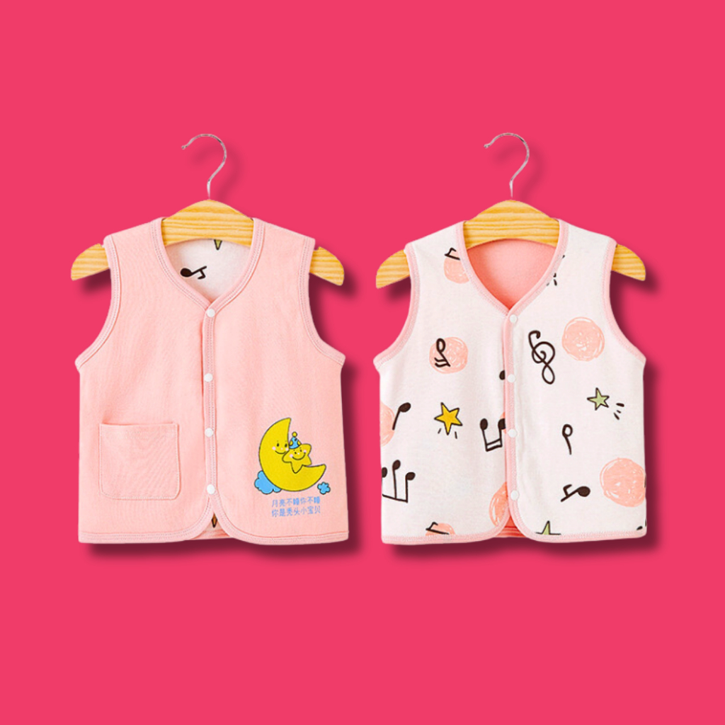 BLISS SEED Melody Moon Baby Vest Rompi / Baju Bayi Anak Perempuan Lucu / Newborn