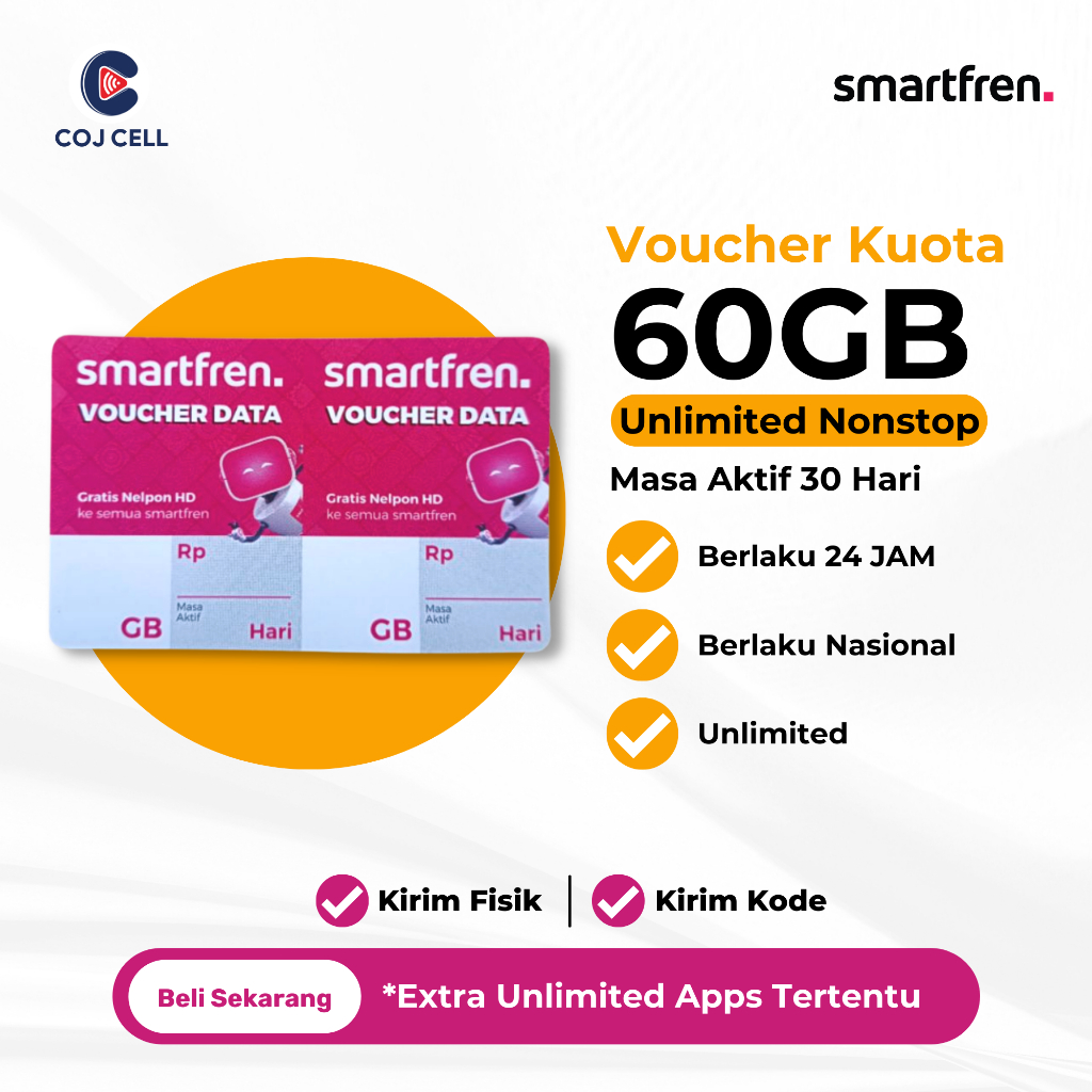 Voucher Data Smartfren Unlimited Nonstop 60GB